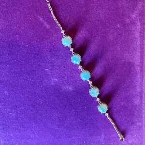 Larimar Chain Silver Bracelet - S925 Silver